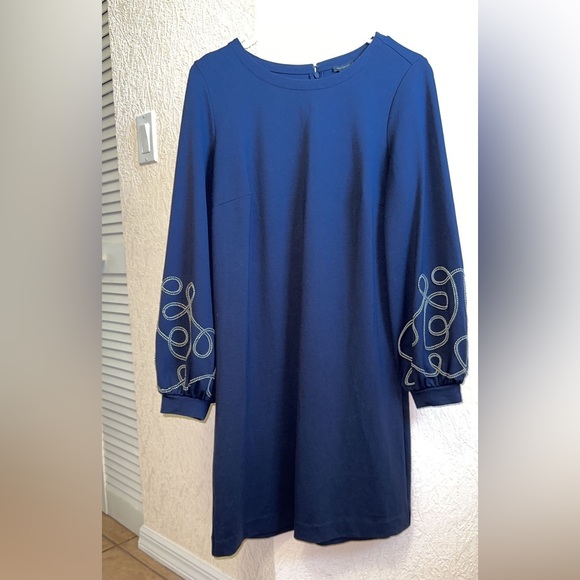 Ann Taylor Dresses & Skirts - Ann Taylor Women 's Medium Stretch Shift Dress Boho Embroidered Puff Sleeves